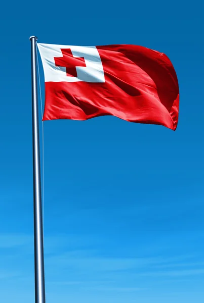 Tonga mávání vlajkami na vítr — Stock fotografie