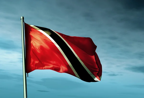 Trinidad and Tobago flag waving on the wind — Stock Photo, Image