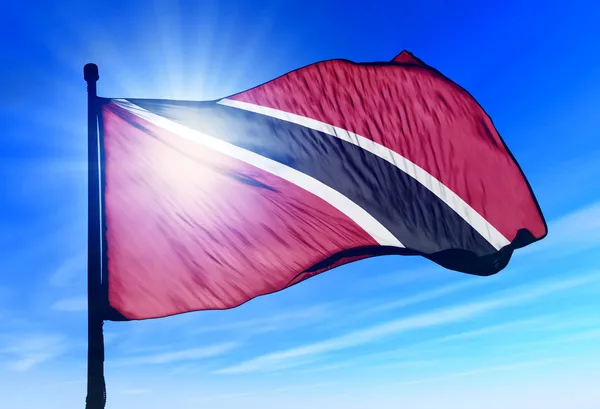 Trinidad és tobago zászló integet a szél — Stock Fotó