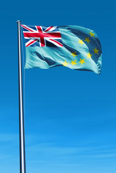 Bandera de Tuvalu ondeando al viento — Foto de Stock