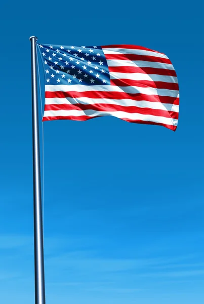 Rüzgarda sallayarak Amerika Birleşik Devletleri bayrağı — Stok fotoğraf
