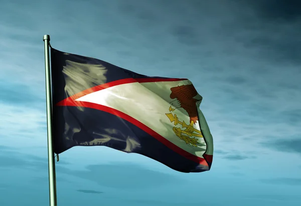American Samoa flag waving on the wind — Stock Photo, Image