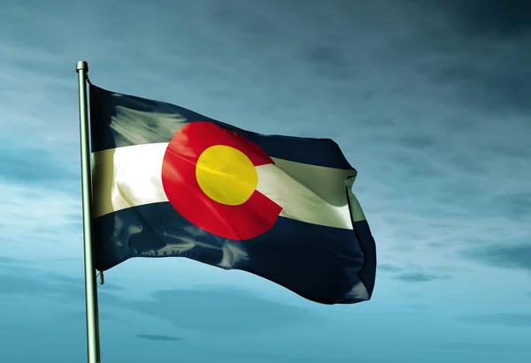 Bandera de Colorado (USA) ondeando al viento — Foto de Stock