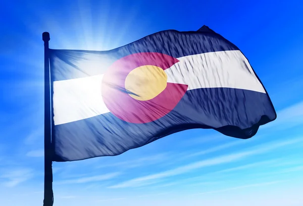 Colorado (usa) vlag zwaaien op de wind — Stockfoto