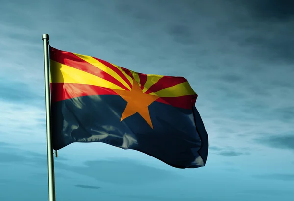 Arizona (USA) bandiera sventola sul vento — Foto Stock