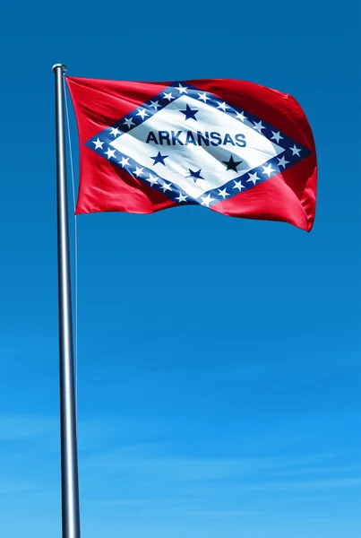 Arkansas (usa) zászló integet a szél — Stock Fotó