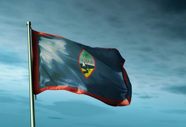 guam bayrak Rüzgar sallıyor