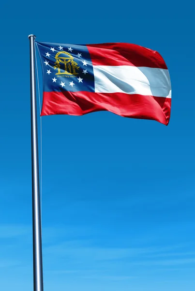 Georgia (usa) vlag zwaaien op de wind — Stockfoto