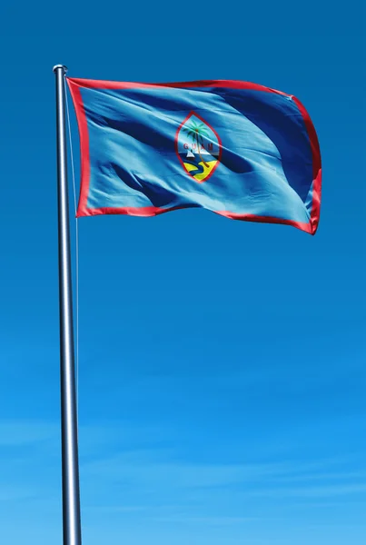 Guam flag waving on the wind — Stock Photo, Image