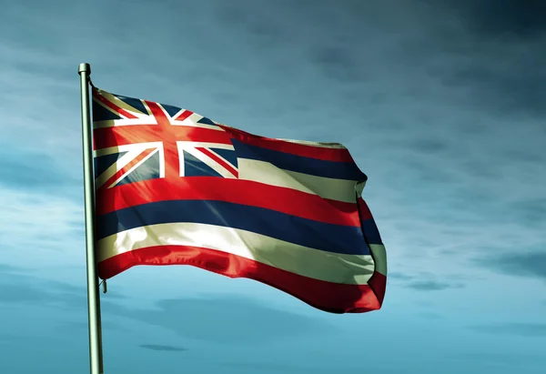 Hawaii (usa) vlajka mávala na vítr — Stock fotografie