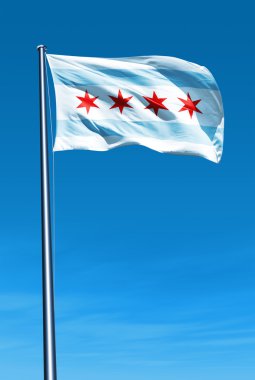 rüzgarda sallayarak chicago (ABD) bayrağı