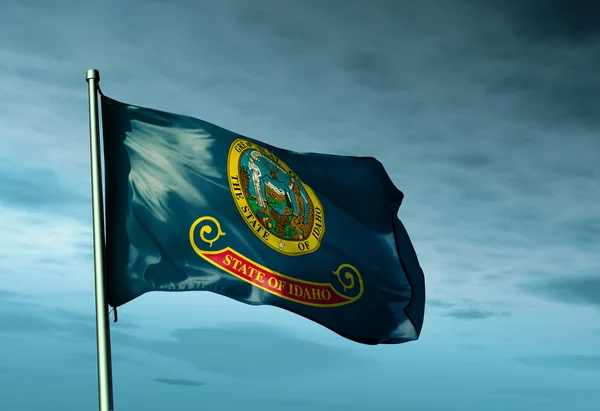 Idaho (usa) vlag zwaaien op de wind — Stockfoto