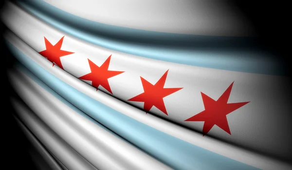 Vlajka Chicaga (usa) — Stock fotografie