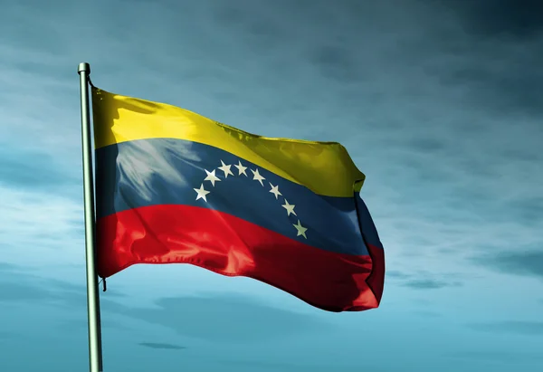 Venezuela zászló integet a szél — Stock Fotó