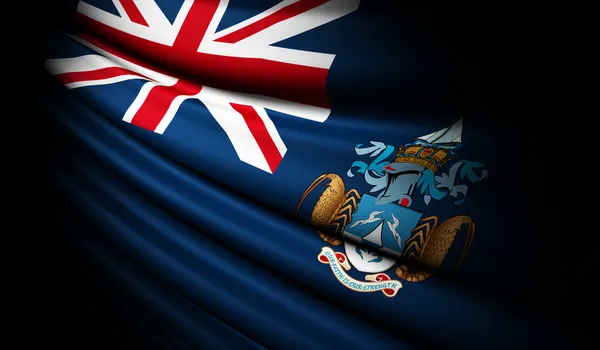 Tristan da Cunha-Fahne weht im Wind — Stockfoto