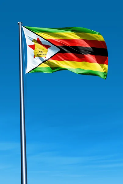 Ζιμπάμπουε σημαία κυματίζει με τον άνεμο — Φωτογραφία Αρχείου