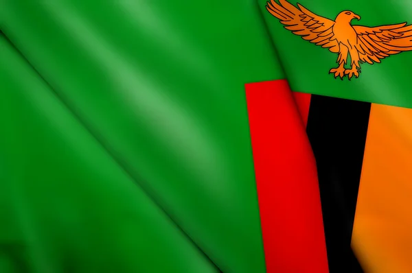 赞比亚的旗子 — 图库照片