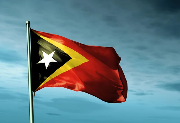 Bandera de Timor Oriental ondeando al viento —  Fotos de Stock