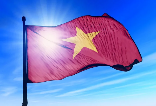 Vietnam flag waving on the wind — Stock Photo, Image