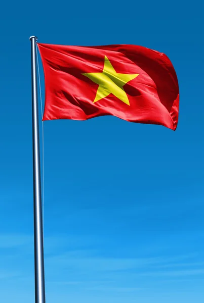 Flaga Wietnamu na wiatr — Zdjęcie stockowe