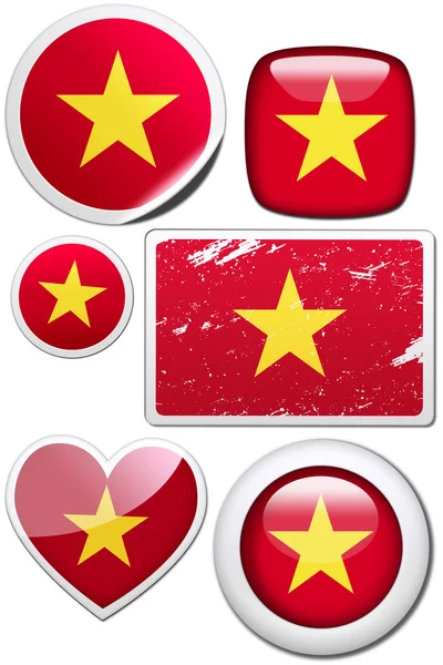 Glossy and colorful stickers with reflection set — Stock Photo, Image