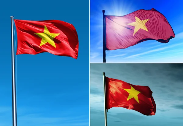 Bendera Vietnam melambai pada angin — Stok Foto