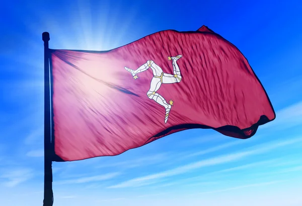 Isle of Man flag waving on the wind — Stock Photo, Image