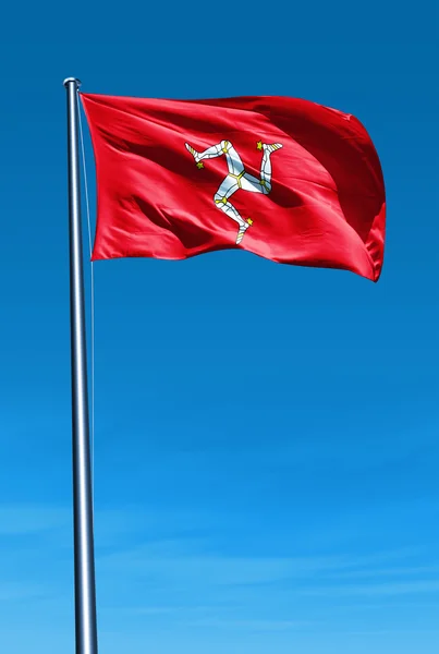 Bandiera dell'Isola di Man sventola sul vento — Foto Stock