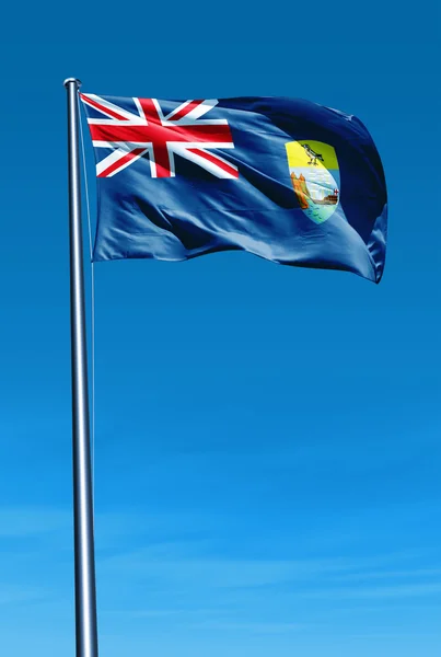 Saint Helena flag waving on the wind — Stock Photo, Image