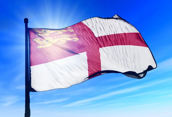 Sark flag waving on the wind — Stock Photo, Image