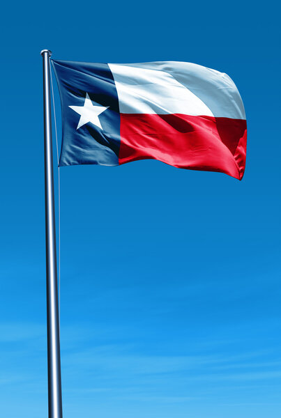 Texas (USA) flag waving on the wind