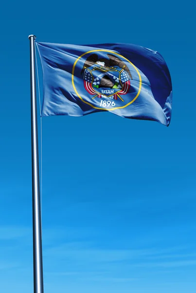 Bandera de Utah (USA) ondeando al viento — Foto de Stock