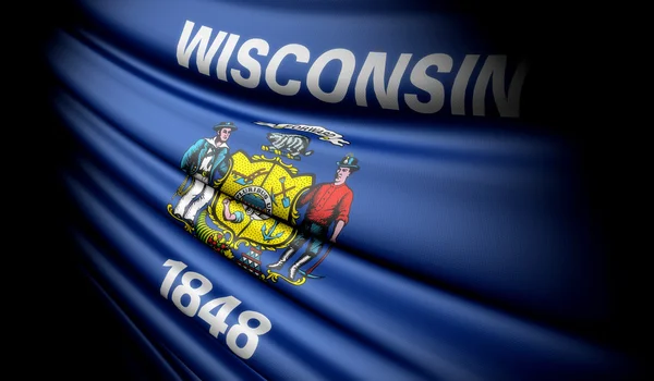 Wisconsin-flagget (USA) ) – stockfoto
