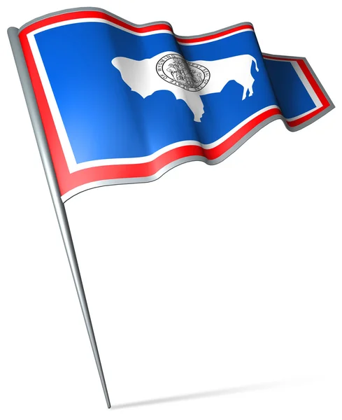 Flaga stanowa Wyomingu (Stany Zjednoczone Ameryki) — Zdjęcie stockowe