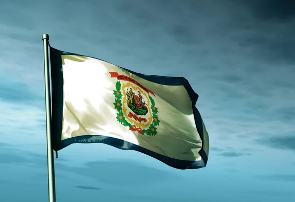 Bandera de West Virginia (USA) ondeando al viento — Foto de Stock