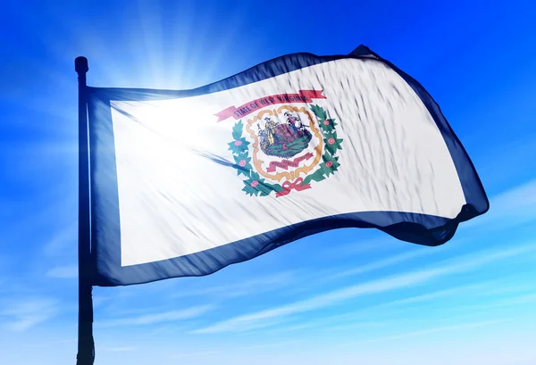 웨스트 버지니아 (미국) 국기 흔드는 바람에 — 스톡 사진