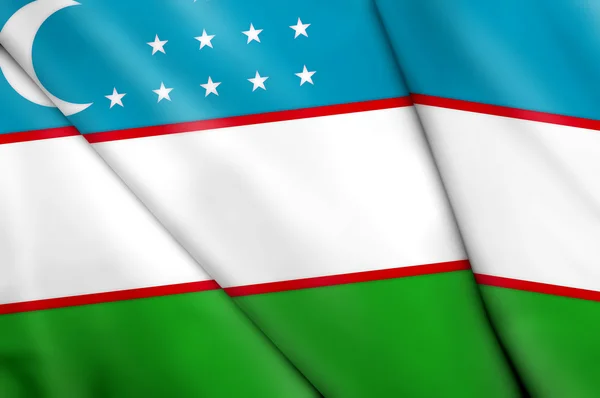 Uzbekistans flagga — Stockfoto