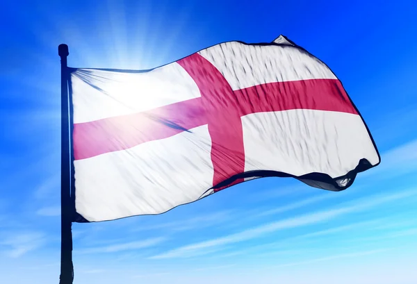 England flag waving on the wind — Stock Photo, Image