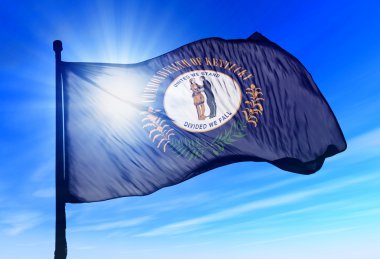 Kentucky (USA) flag waving on the wind clipart