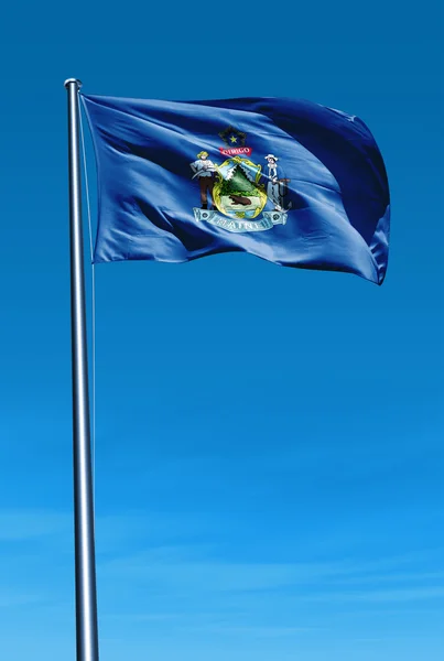 Bandera de Maine (USA) ondeando al viento — Foto de Stock