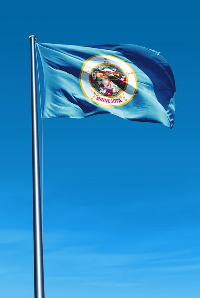Rüzgarda sallayarak minnesota (ABD) bayrağı — Stok fotoğraf