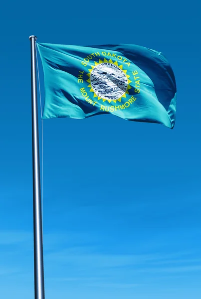 Dakota do Sul (EUA) bandeira acenando ao vento — Fotografia de Stock