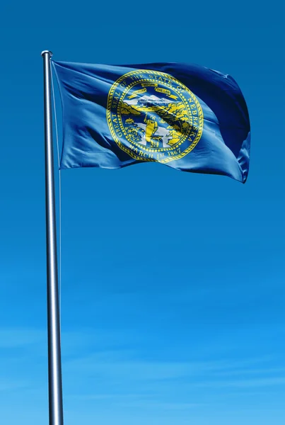 Nebraska (USA) bandiera sventola sul vento — Foto Stock