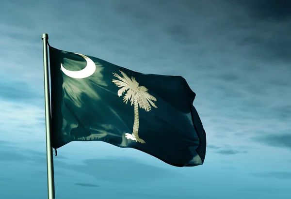 Carolina del Sud (USA) bandiera sventola sul vento — Foto Stock
