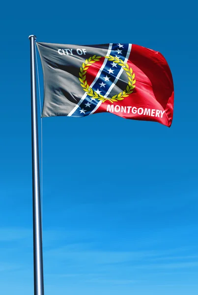 Montgomery, Alabama (USA) flag waving on the wind — Stock Photo, Image