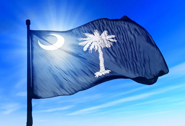 South carolina (usa) vlag zwaaien op de wind — Stockfoto