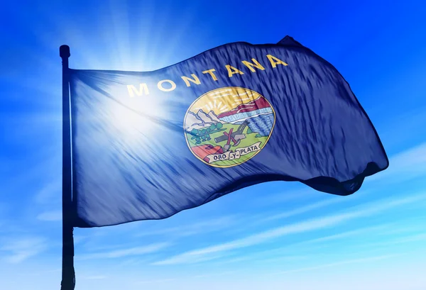 Montana (Verenigde Staten) vlag zwaaien op de wind — Stockfoto