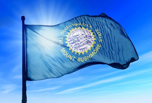 Південна Дакота (США) прапор махав на вітрі — стокове фото
