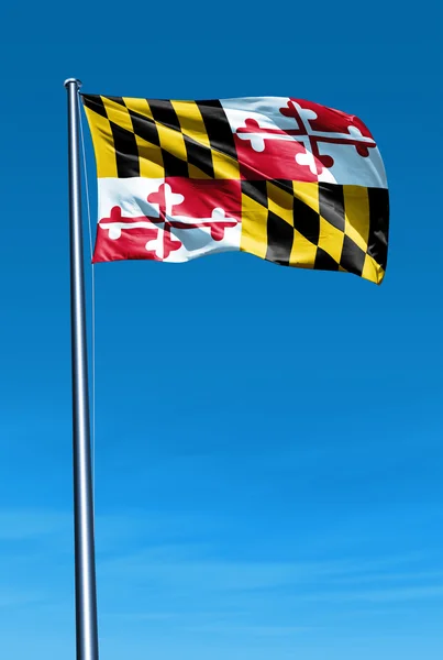 Maryland (usa) σημαία κυματίζει με τον άνεμο — Φωτογραφία Αρχείου