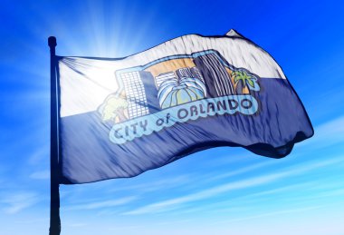 Orlando, florida (ABD) bayrak Rüzgar sallıyor